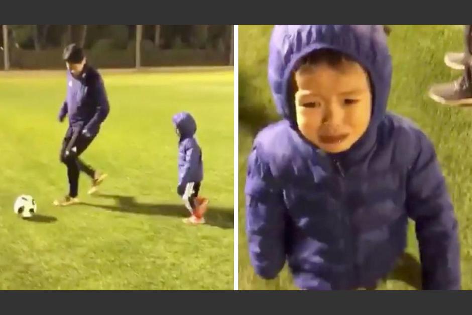 El futbolista japonés, Shinji Kagawa se quiso lucir pero hizo llorar a un pequeño niño. (Foto: Captura de video)