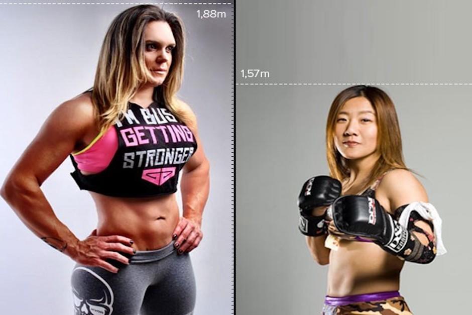 La diferencia entre ambas luchadoras es notable. Con 1.90 metros de altura y 90 kilos, la brasileña venció a la japonesa de 1.57 metros y la mitad de su peso. (Imagen: wbbjj.com)