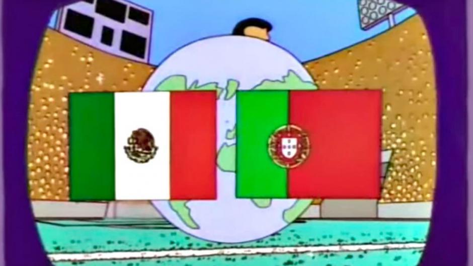 El partido entre México y Portugal aparece en uno de los episodios de Los Simpson. (Foto: Tiempo)