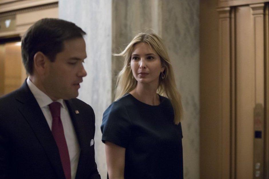 Ivanka Trump se reunió en el Congreso con el senador Marco Rubio este martes. (Foto: metro.co.uk)