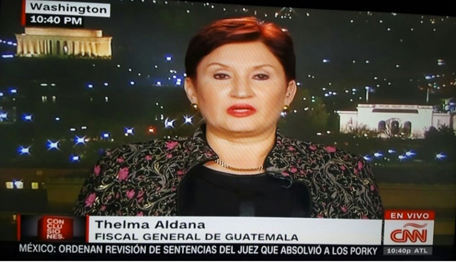 Thelma Aldana ofreció declaraciones en Conclusiones de CNN. (Foto: captura de pantalla)&nbsp;