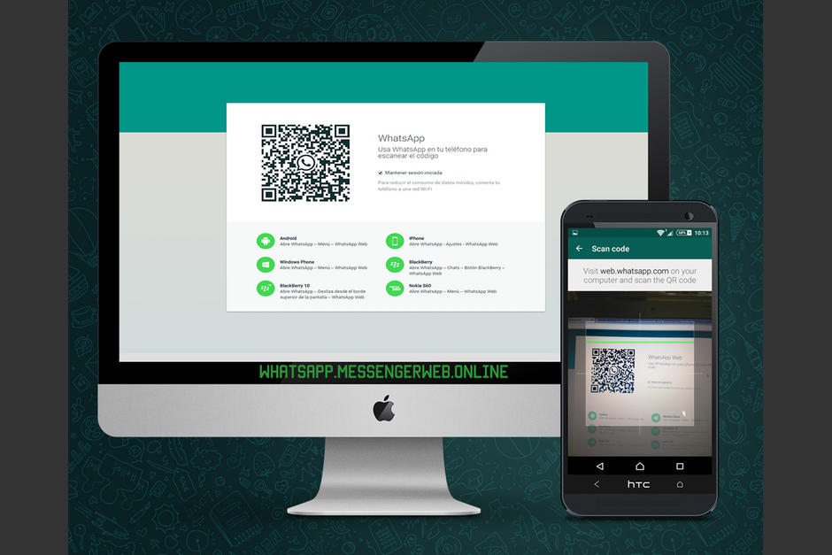 Whatsapp Web se sincroniza con un Código QR. (Foto: Whatsapp)