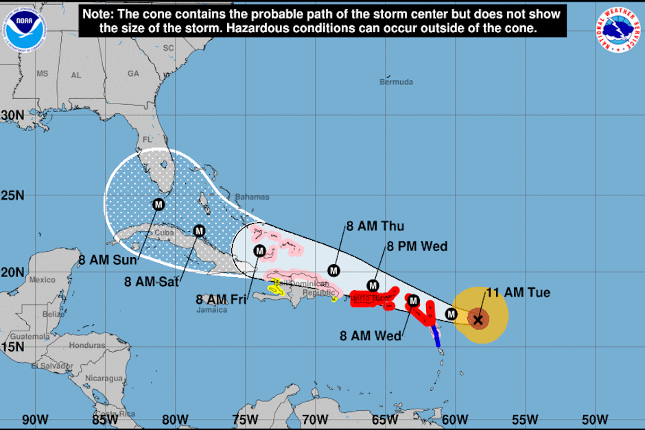 Así ha sido el comportamiento del huracán Irma durante las últimas horas. (Imagen: Centro Nacional de Huracanes)