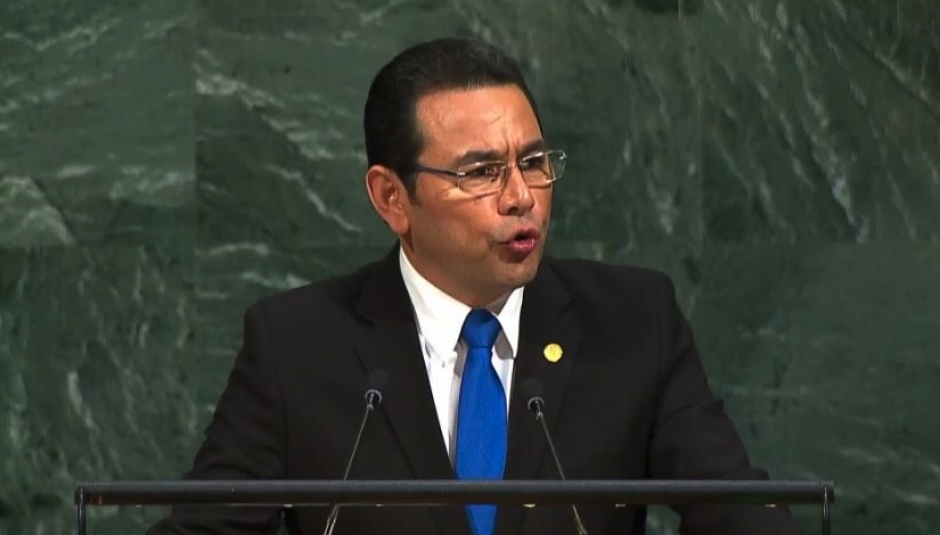 Jimmy Morales participó en la Asamblea General de la ONU. (Foto: Gobierno)