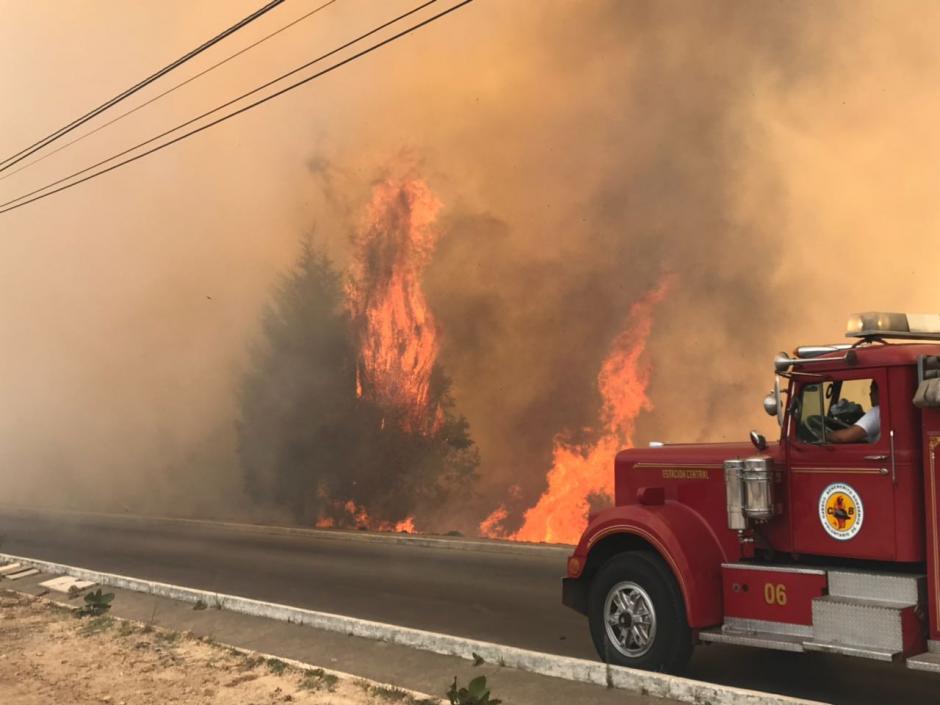 Un pavoroso incendio forestal consume la finca El Naranjo. (Foto: Bomberos Muncipales de Mixco)&nbsp;