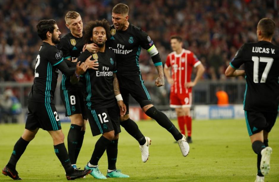 Marcelo marco el gol del Real Madrid frente al Bayern Múnich. (Foto: AFP)