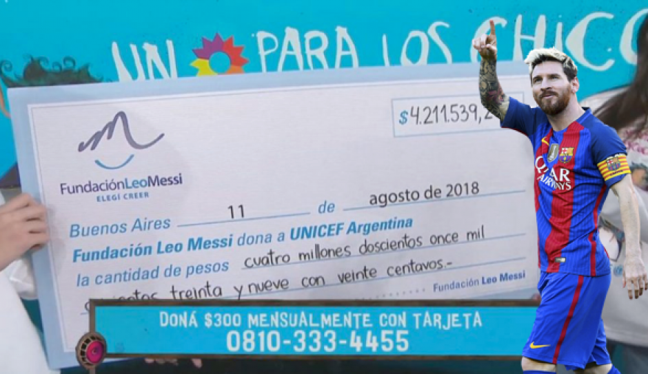 Lionel Messi y su fundación rompen récord en recaudación para Unicef Argentina. (Foto: Unicef Argentina)
