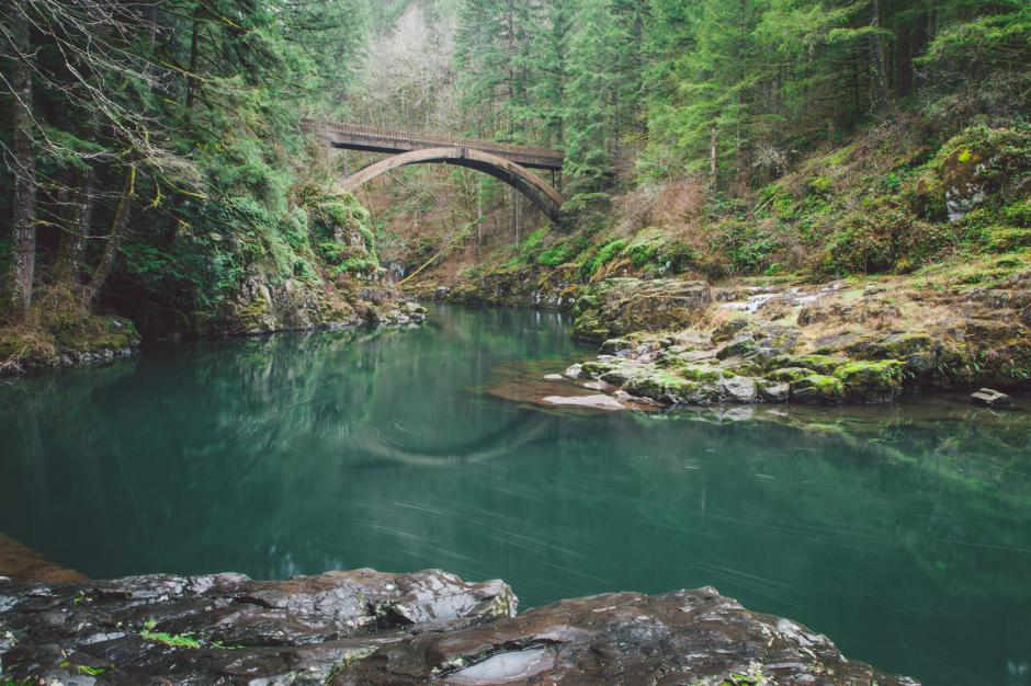 El puente se localiza en el río Lewis, en Moulton Falls, Yacolt, Washington y tiene una altura de 18 metros. (Foto: Marclane.com)