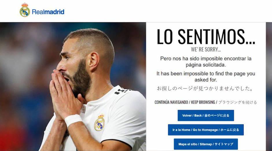 La página del Real Madrid para adquirir boletos colapso. (Foto: Captura)