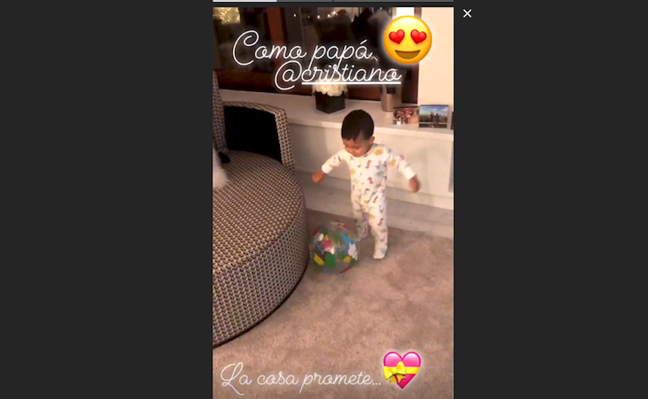 El hijo menor de Cristiano Ronaldo es amante del fútbol. (Foto: Captura Instagram)