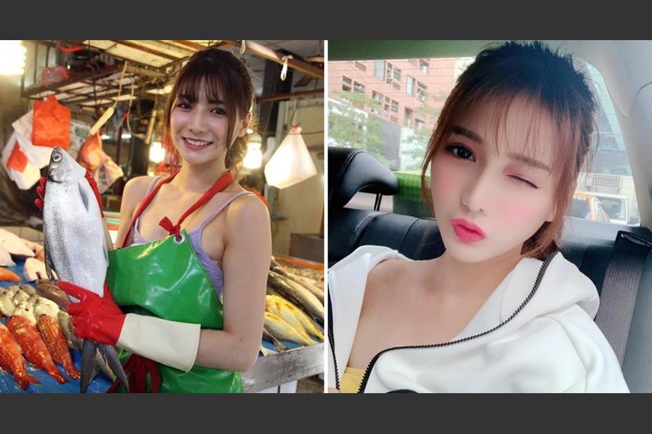 Liu Pengpeng, fue bautizada en las redes sociales como la vendedora de pescado más sexy de Taywán. (Foto: Instagram)