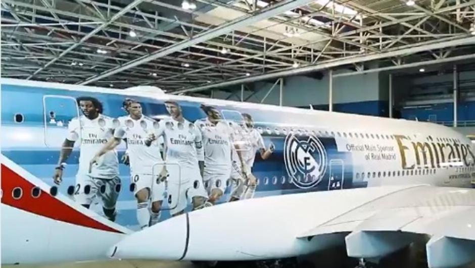 Así luce el avión personalizado del Real Madrid para el Mundial de Clubes. (Foto: Twitter)