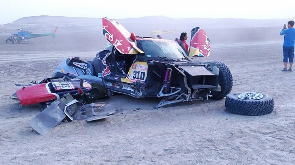 Terrible accidente en el Rally Dakar 2018. (Foto: AFP)
