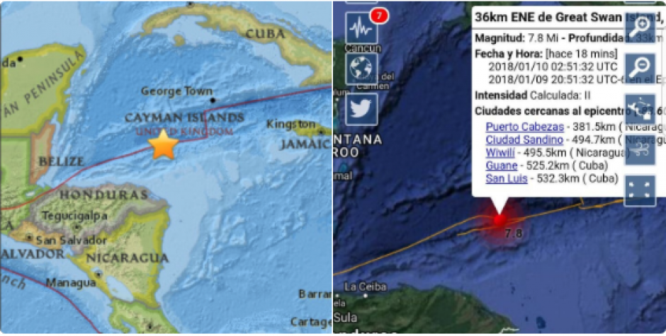 Sismo De Magnitud 76 Grados Se Registró En Las Costas Hondureñas 1718