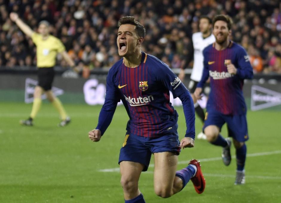 Philippe Coutinho marcó su primer gol con el Barcelona. (Foto: AFP)