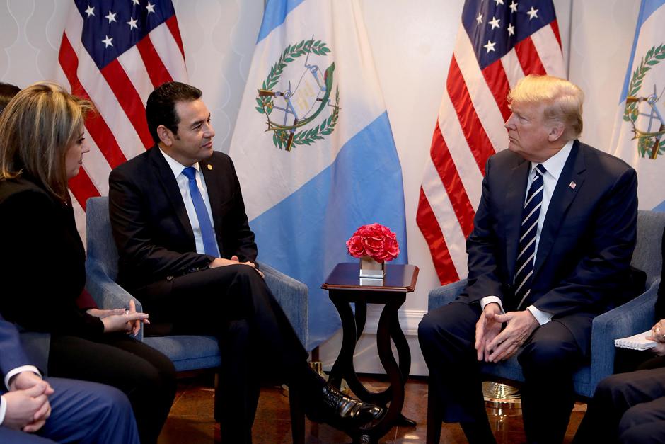 El presidente Jimmy Morales y su homólogo estadounidense, Donald Trump, se reunieron esta mañana en Washington. (Foto: Comunicación Social del Gobierno)