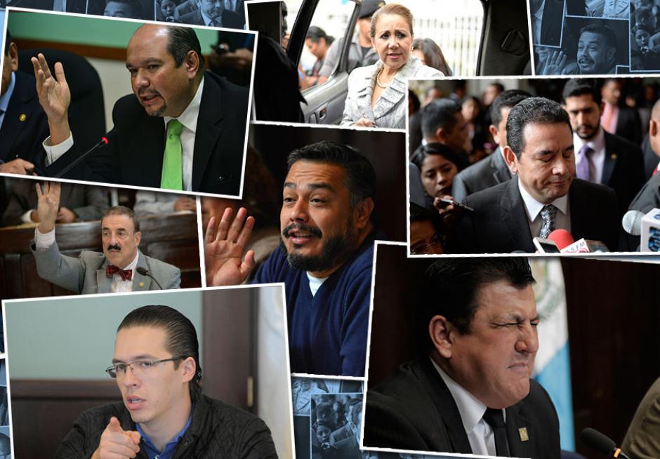 Muchos de los acusados de corrupción, repiten la misma línea narrativa y las mismas propuestas. (Ilustración: Benjamín Calderón, con fotos de archivo de Soy502)