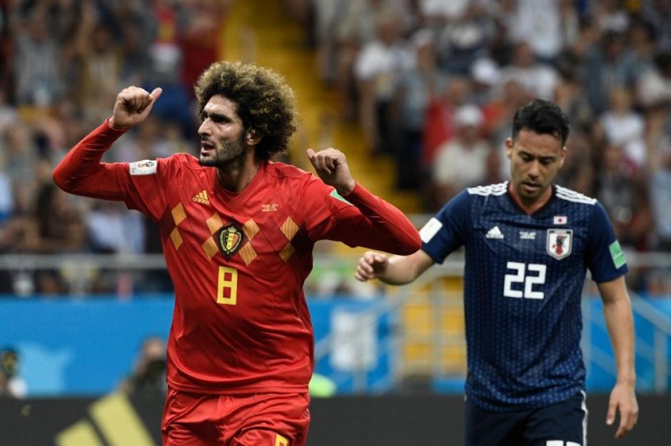 Marouane Fellaini marcó el empate de Bélgica. (Foto: AFP)