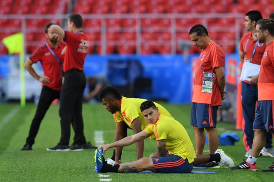 James Rodríguez se perdió el juego de los octavos de final del Mundial de Rusia 2018 por lesión. (Foto: AFP)