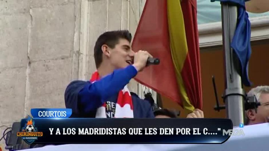 Courtois lanzó insultos contra la afición merengue en un festejo con el Atlético de Madrid. (Foto: captura de video)