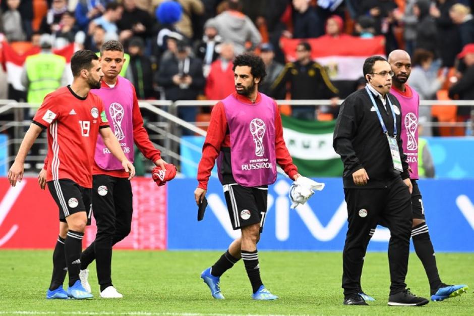 El delantero egipcio Mohamed Salah salió desconcertado del juego ante Uruguay. (Foto: AFP)
