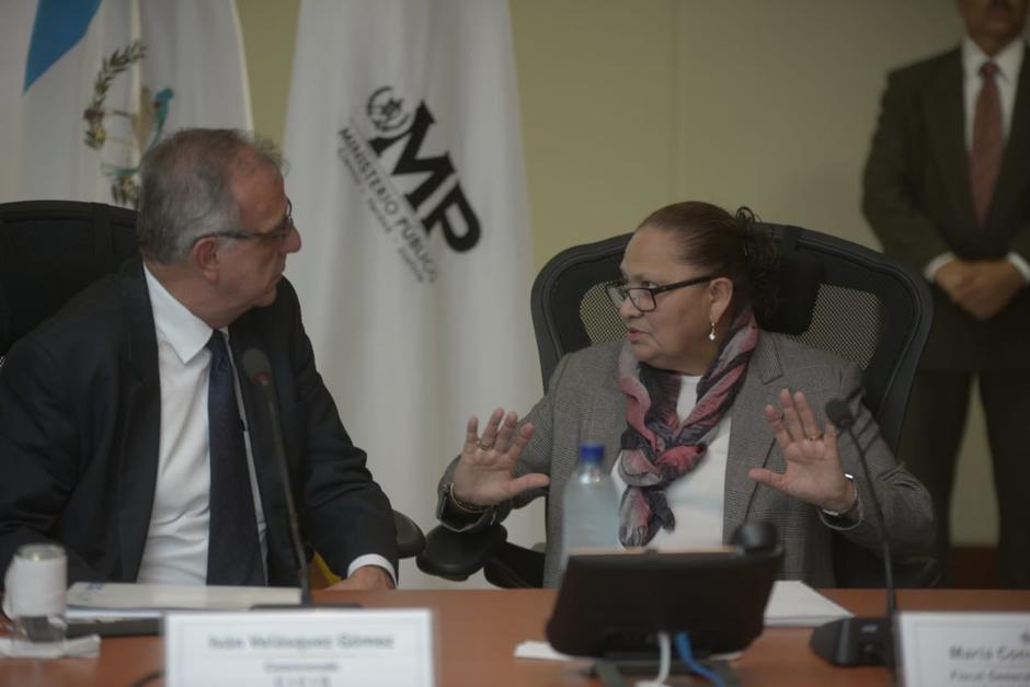 La jefa del MP y el comisionado de CICIG ofrecieron su primera conferencia de prensa. (Foto: Wilder López/Soy502)