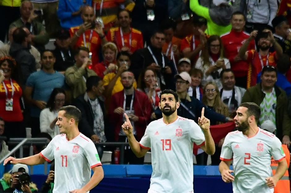Así fue el festejo de Diego Costa para el gol que le da la victoria a España. (Foto: AFP)