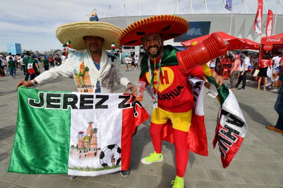 Los aficionados mexicanos invadieron las calles de Rusia en apoyo a su selección. (Foto: AFP)