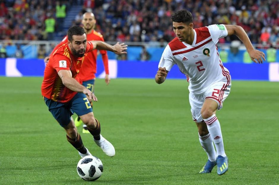 En un intenso partido, España y Marruecos empatan 1-1. (Foto: AFP)