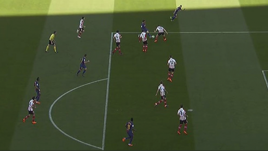 El gol ha puesto por delante al FC Barcelona frente al Athletic Club. (Captura Video)