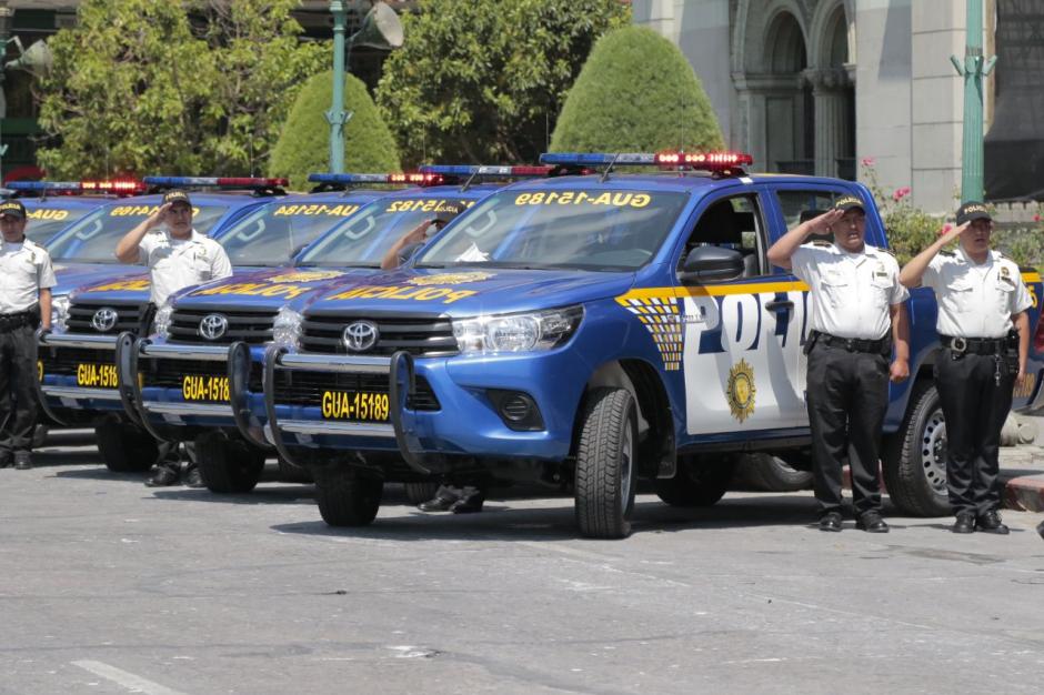 Los vehículos forman parte de la nueva flotilla de autopatrullas de la PNC. (Foto: Alejandro Balán/Soy502)&nbsp;