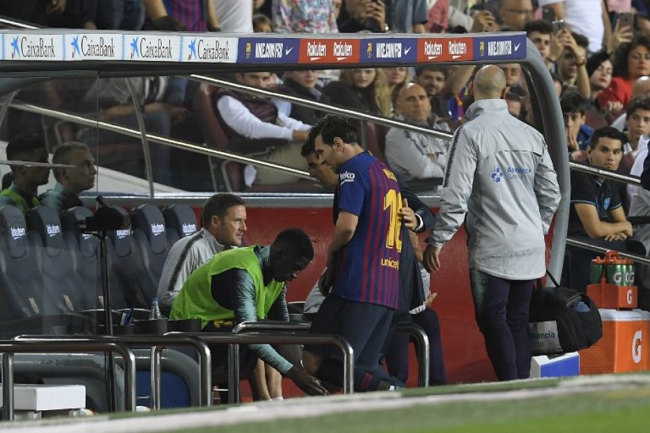 El argentino Lionel Messi salió lesionado del Camp Nou. (Foto: AFP)