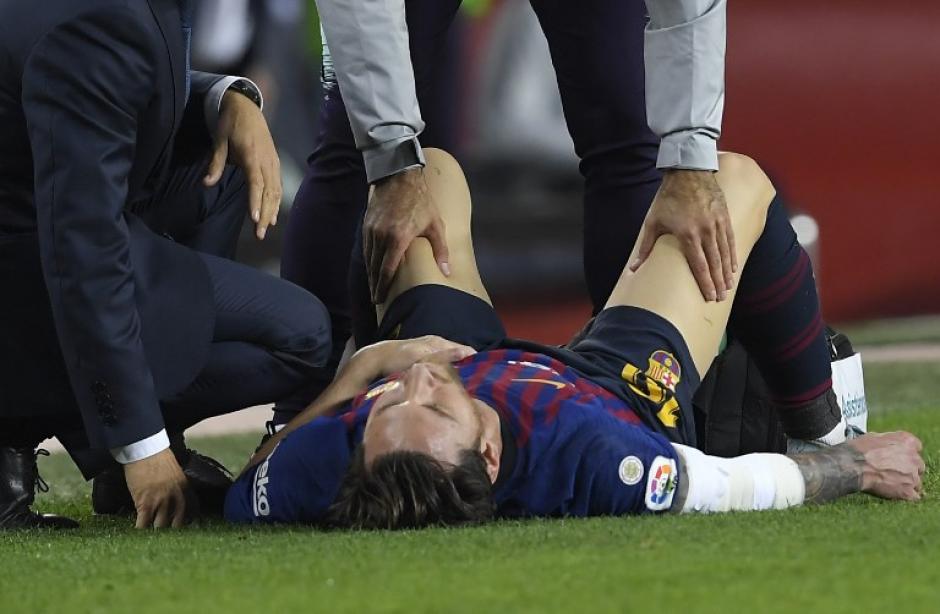 Las imágenes de Messi lesionado se compartieron por los seguidores del argentino. (Foto: AFP)&nbsp;