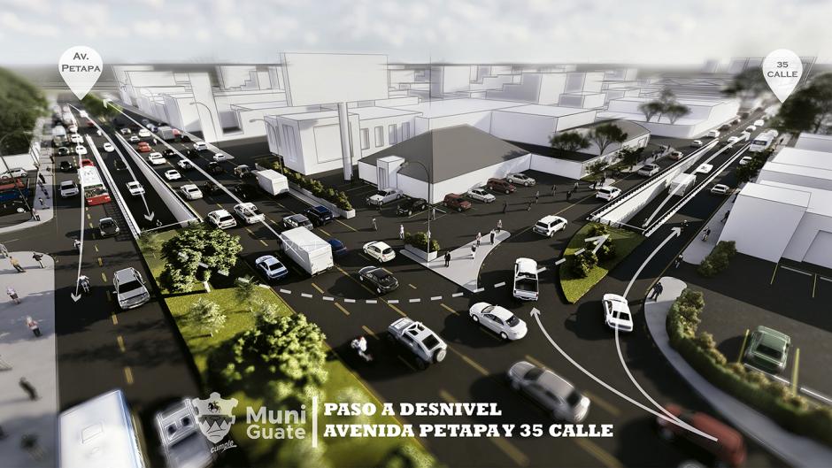 Este viaducto pretende ser una solución a la alta carga vehicular en la zona 12. (Diseño: Municipalidad de Guatemala)