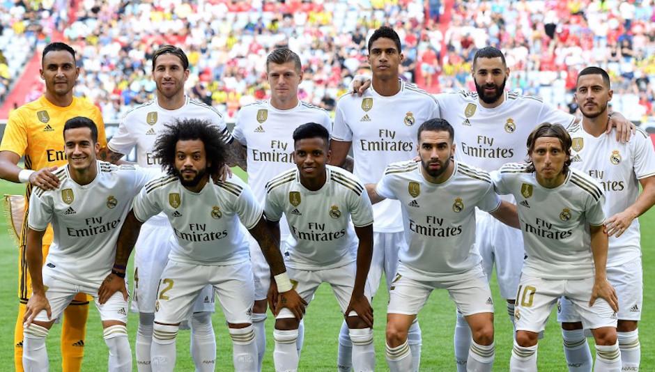 El equipo titular del Real Madrid durante la pretemporada. (Foto: AFP)