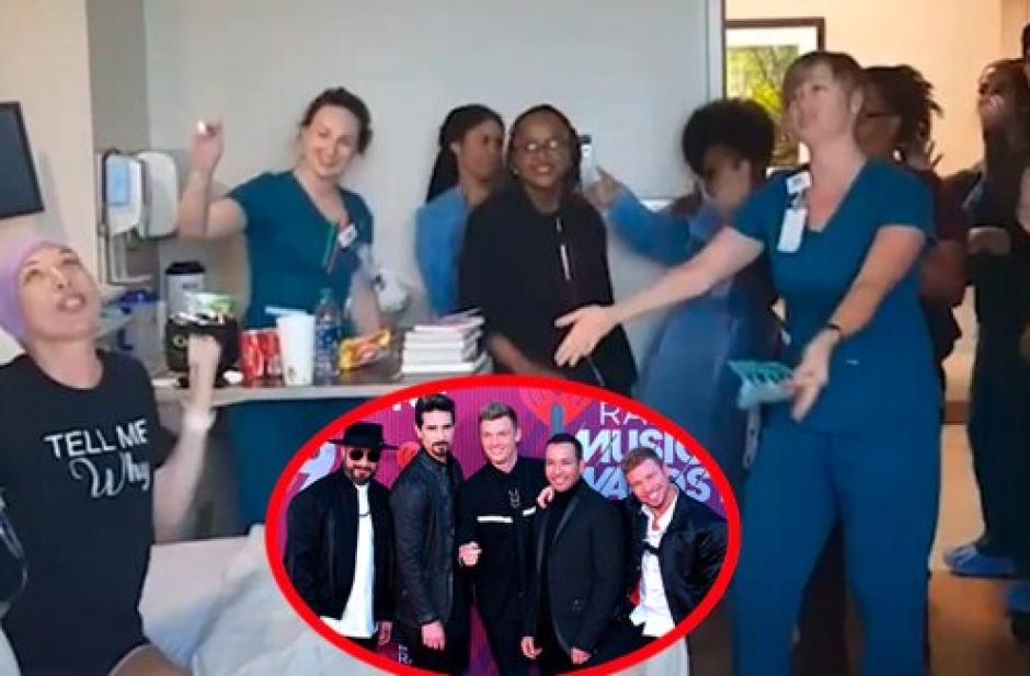 Amanda Coley no pudo ir al concierto de Backstreet Boys por estar hospitalizada, pero sus enfermeras le dieron una gran sorpresa. (Foto: Captura de video)