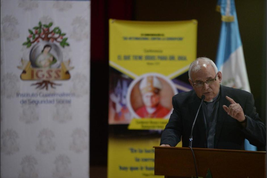 El Cardenal, Álvaro Ramazzini, fue invitado a ofrecer una conferencia por el Día Internacional contra la Corrupción. (Foto: Wilder López/Soy502)