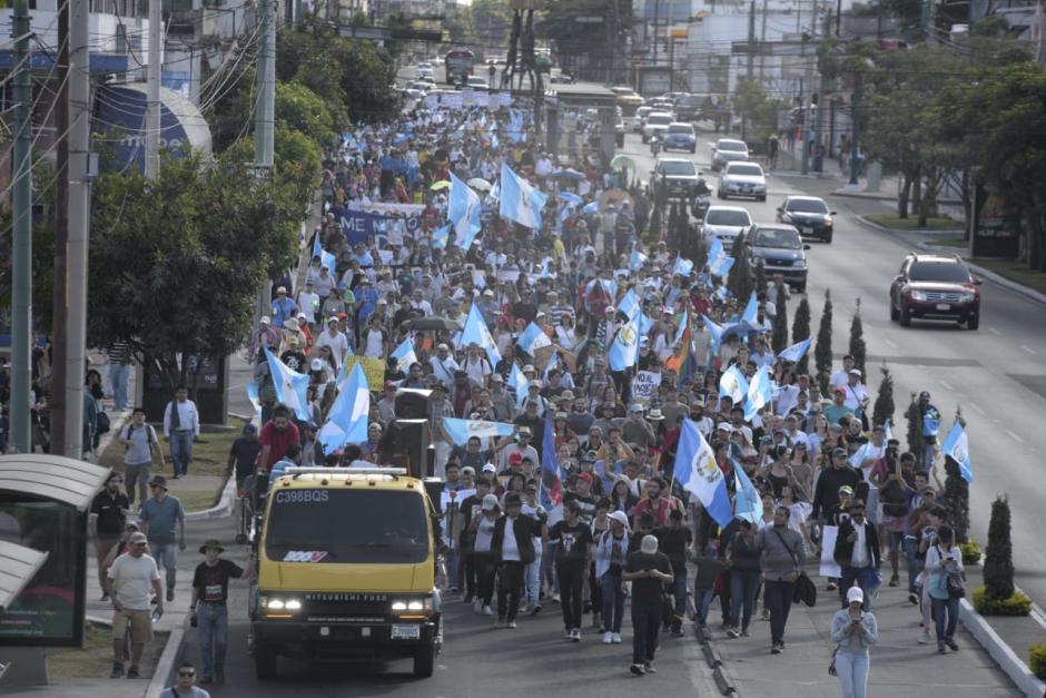 La marcha partió desde El Obelisco en la zona 10. (Foto: Wilder López/Soy502)