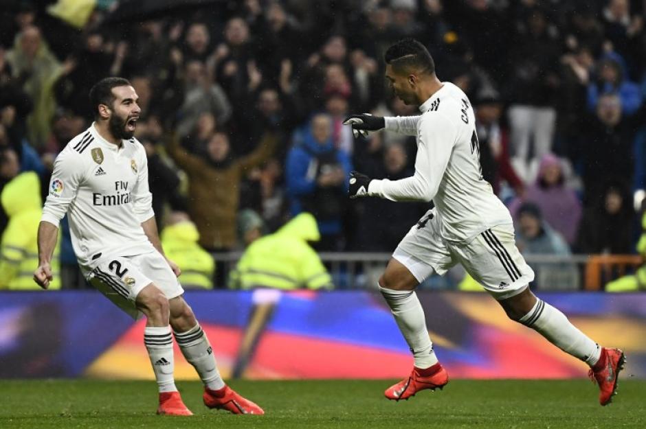 El gol de Casemiro desde fuera del área le dio la victoria al Madrid. (Foto: AFP)&nbsp;