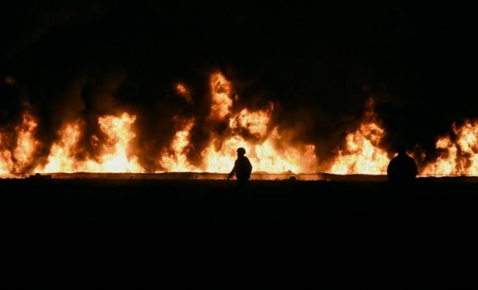 Un incendio de grandes proporciones se produjo en un gaseoducto ubicado en Hidalgo, México. (Foto: AFP)