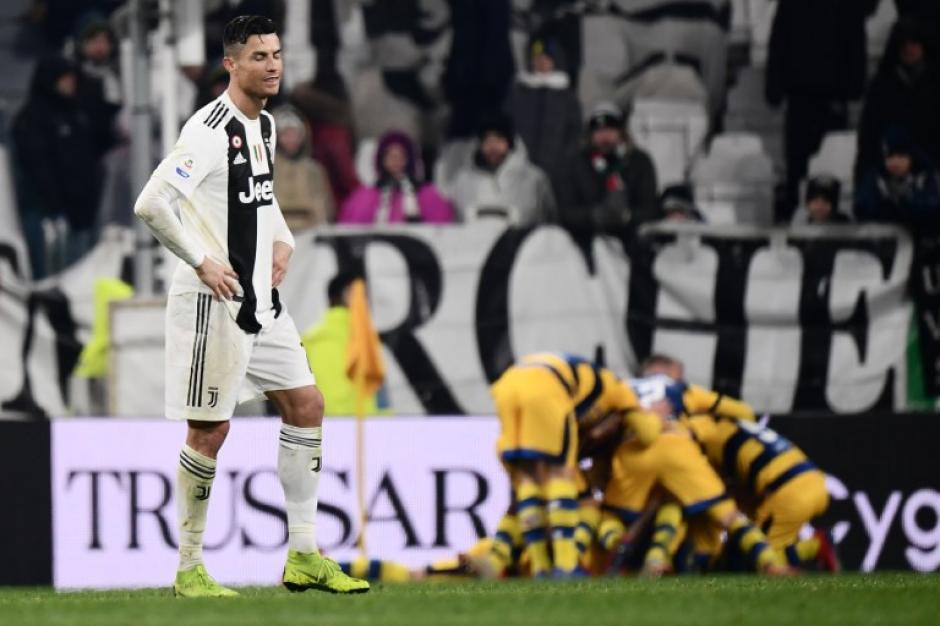 El primer plano de Cristiano Ronaldo y la celebración del gol "in extremis" del Parma.