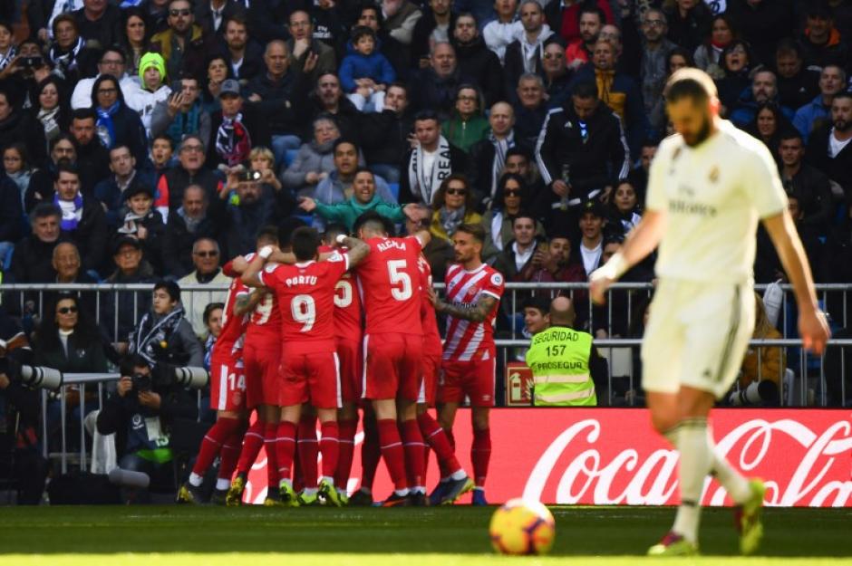 Por primera vez en al historia el Girona ganó en el Bernabéu. (Foto: AFP)