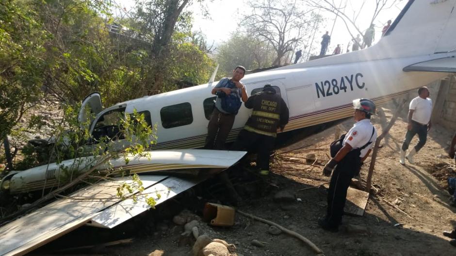 La avioneta se accidentó en una localidad de Chiquimula. (Foto: captura pantalla)&nbsp;
