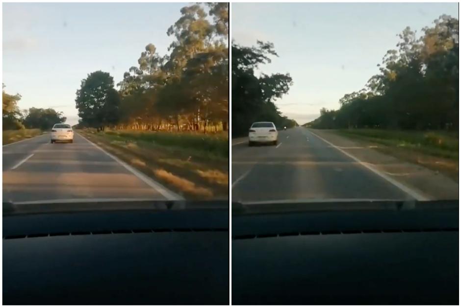 El conductor del automóvil blanco no podía mantener la estabilidad del carro hasta provocar el choque. (Captura Video)