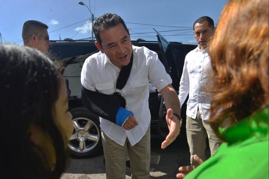 El presidente Jimmy Morales reaccionó a las declaraciones de la candidata Sandra Torres. (Foto: Jesús Alfonso/Soy502)&nbsp;