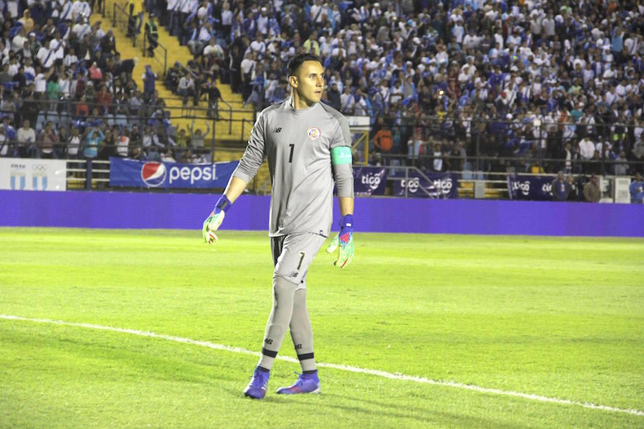 Keylor Navas, portero del Real Madrid, durante el partido de Guatemala ante Costa Rica. (Foto: Luis Barrios/Soy502)