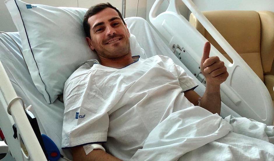 Iker Casillas se recupera satisfactoriamente en un hospital de Portugal. (Foto: Twitter)