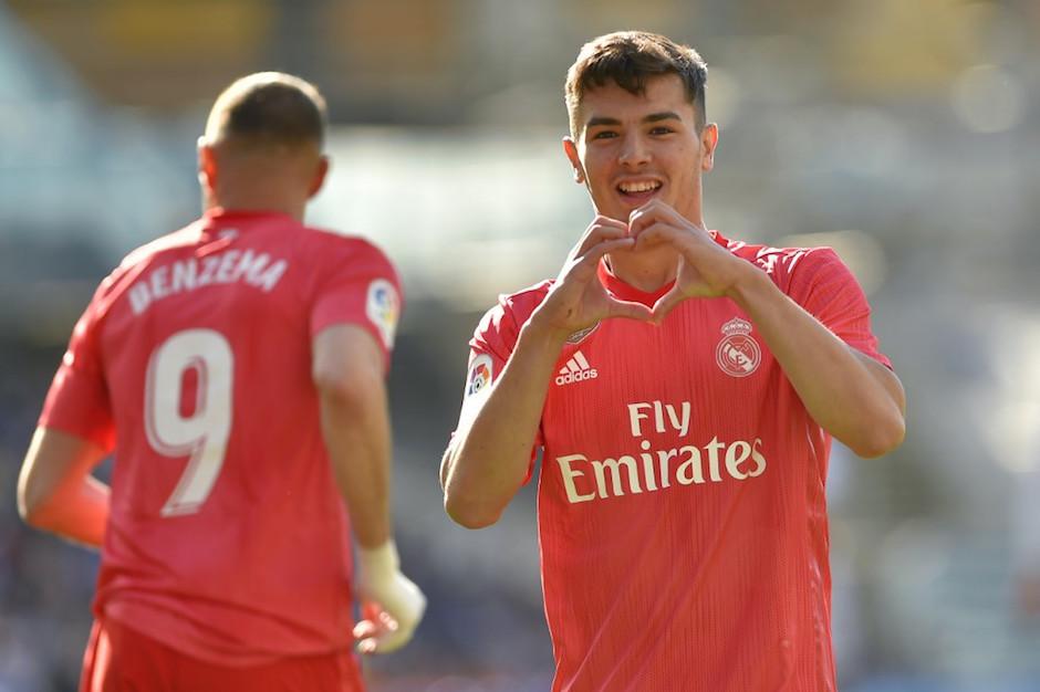 La celebración de Brahim Díaz después de marcar un golazo. (Foto: AFP)