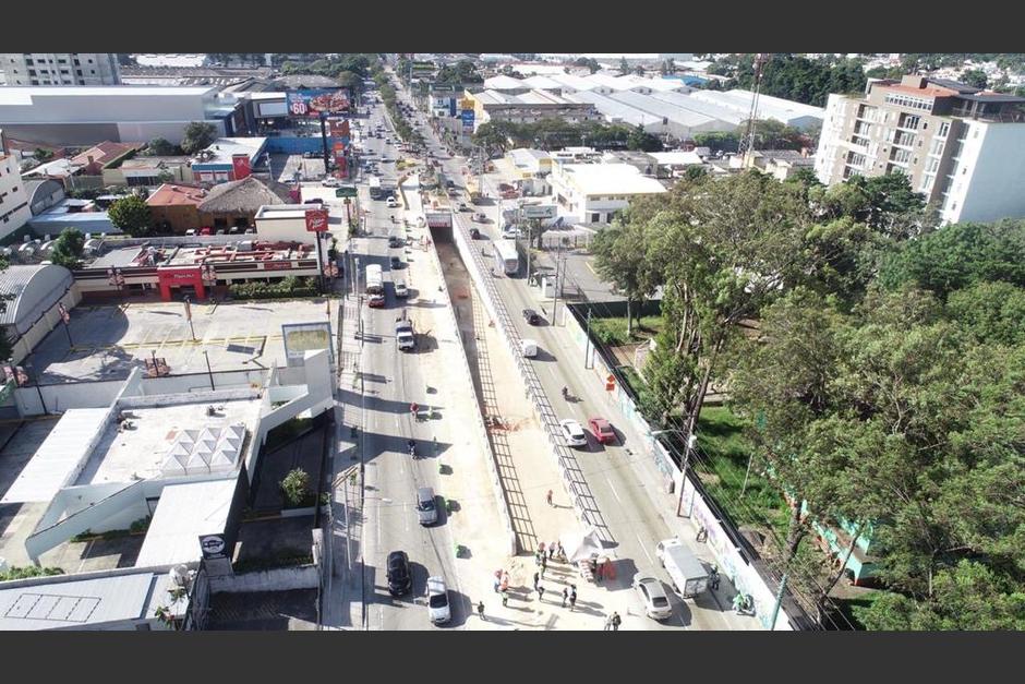 El paso a desnivel sobre la avenida Petapa y 35 calle de la zona 12 será habilitado la próxima semana. (Foto: Municipalidad de Guatemala)