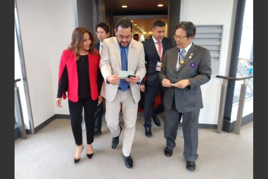 El presidente Jimmy Morales llegó a Japón acompañado de su esposa Patricia Marroquín de Morales. (Foto: FashionTurismGT)